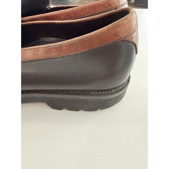 Cole Haan Shoes Mens Size 9 Black Brown Leather Loafers Slip On Tassle Fringe main image 5